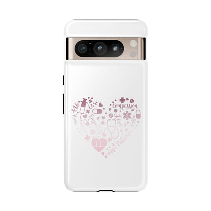 Google Pixel Tough Case - Monogram Heart 1 - White