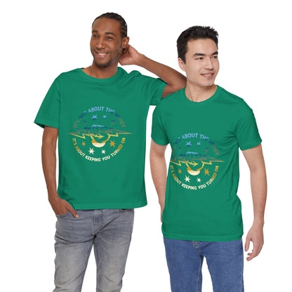 Lineman T-shirt - Its Not About The Money-colored chrome