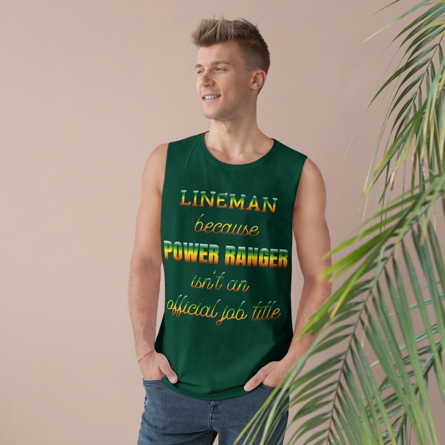 Lineman Tank - Power Ranger job title gradient