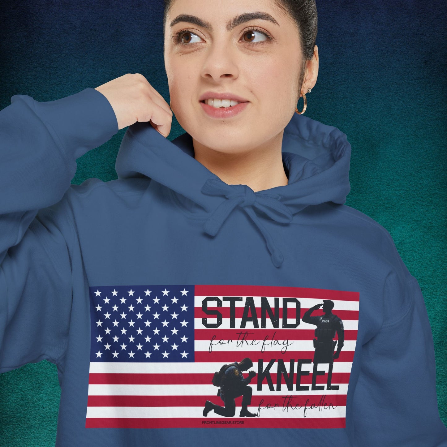 Comfort Colors Stand for the Flag, Kneel for the Fallen Hoodie - Police man