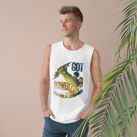 Lineman Tank - Got Power Thank A Lineman - colored chrome