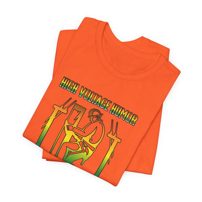 Lineman T-shirt - High Voltage Humor Shockingly Good Lines-gradient