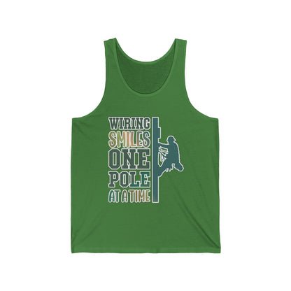 Lineman T-shirt - Wiring Smiles One Pole At A Time-copper patina