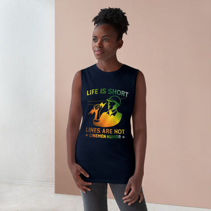 Lineman Tank - Life Is Short Lines Are Not-gradient