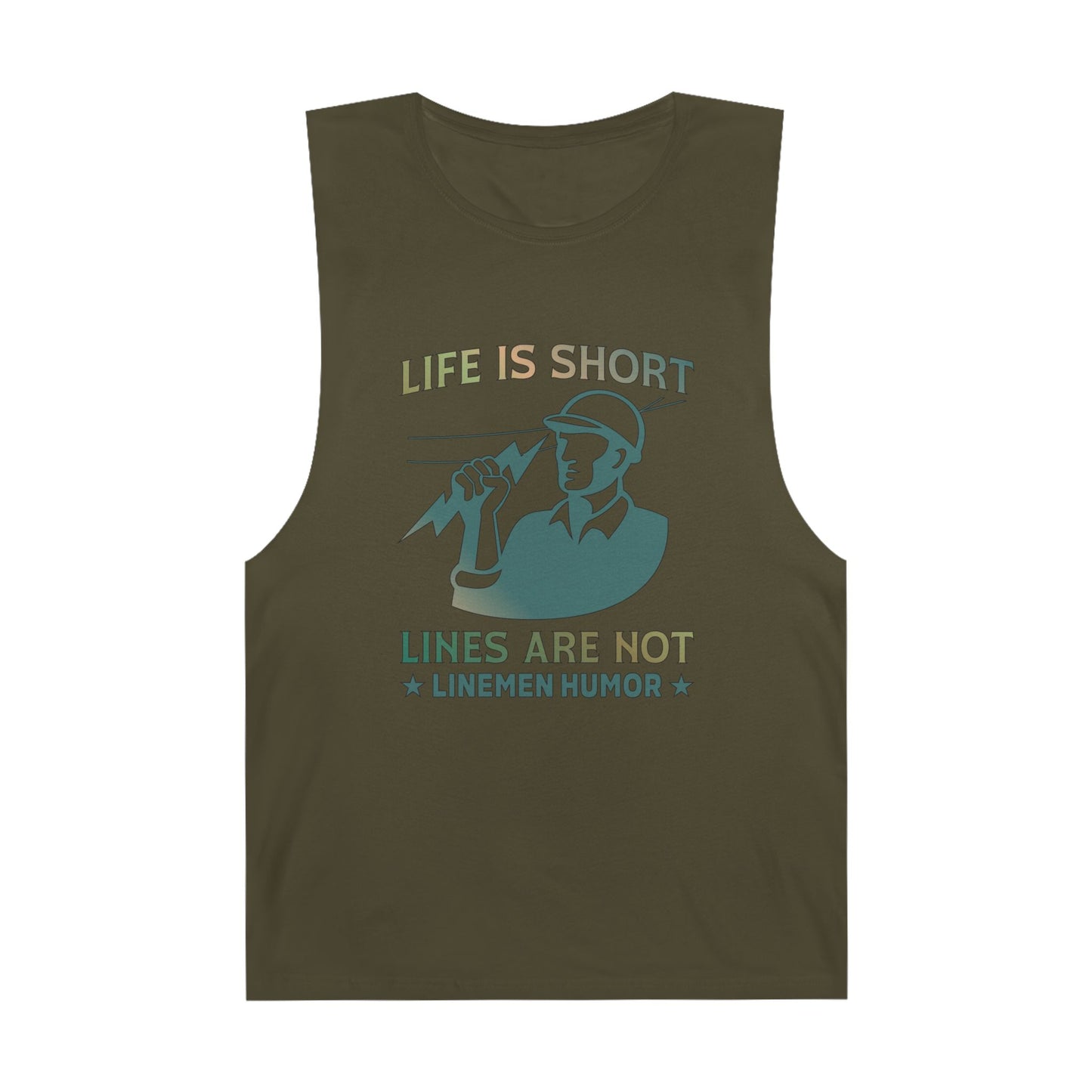 Lineman Tank - Life Is Short Lines Are Not-copper patina