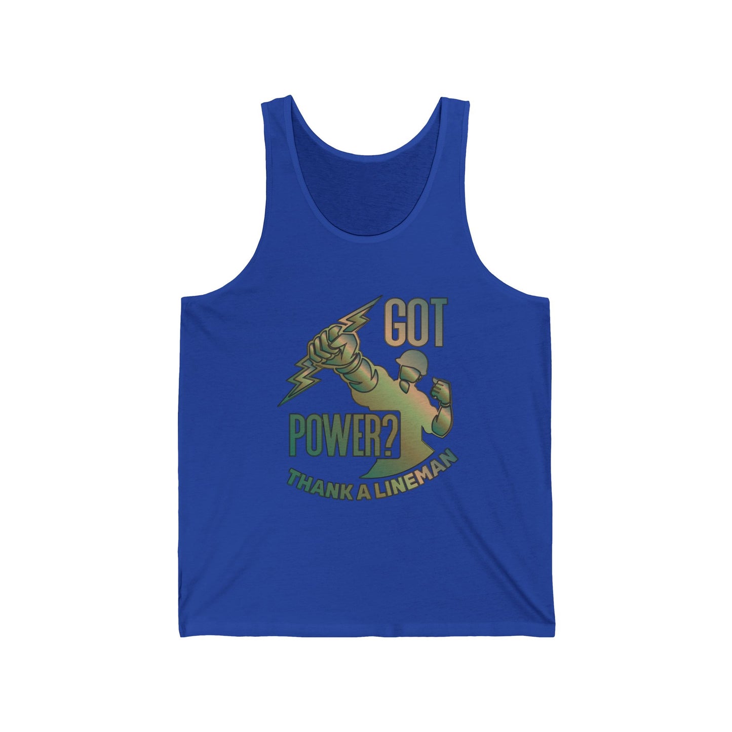 Lineman Tank - Got Power Thank A Lineman - copper patina