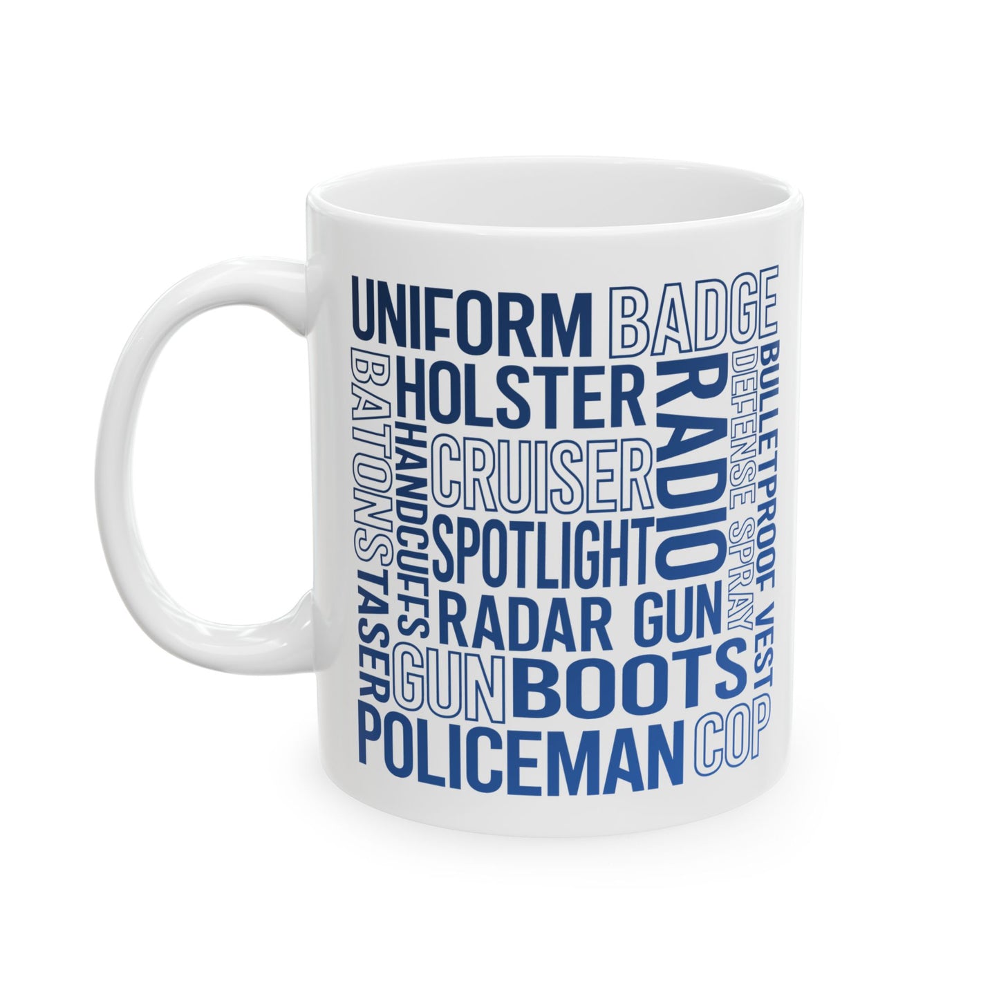 Police Officer Subway Art color Ceramic Mug, (11oz, 15oz)