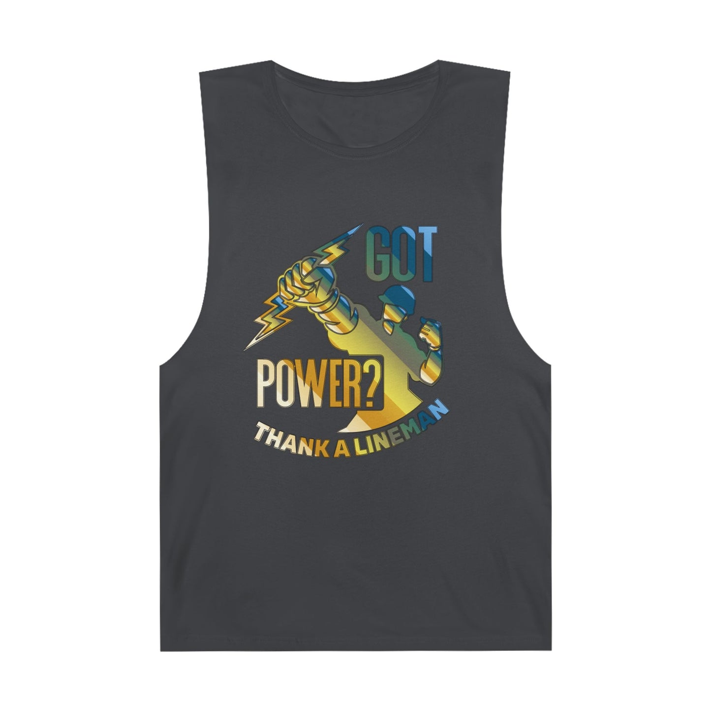Lineman Tank - Got Power Thank A Lineman - colored chrome