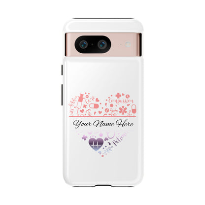 Google Pixel Tough Case - Monogram Heart - White