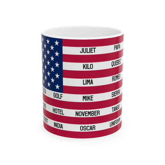 Phonetic Flag Ceramic Mug, (11oz, 15oz)