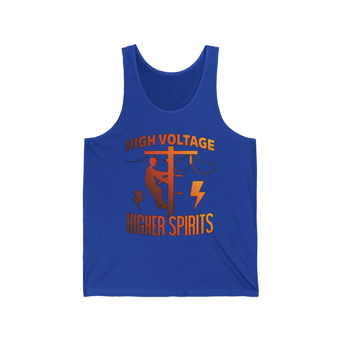 Lineman Tank - High Voltage Higher Spirits-sky 24