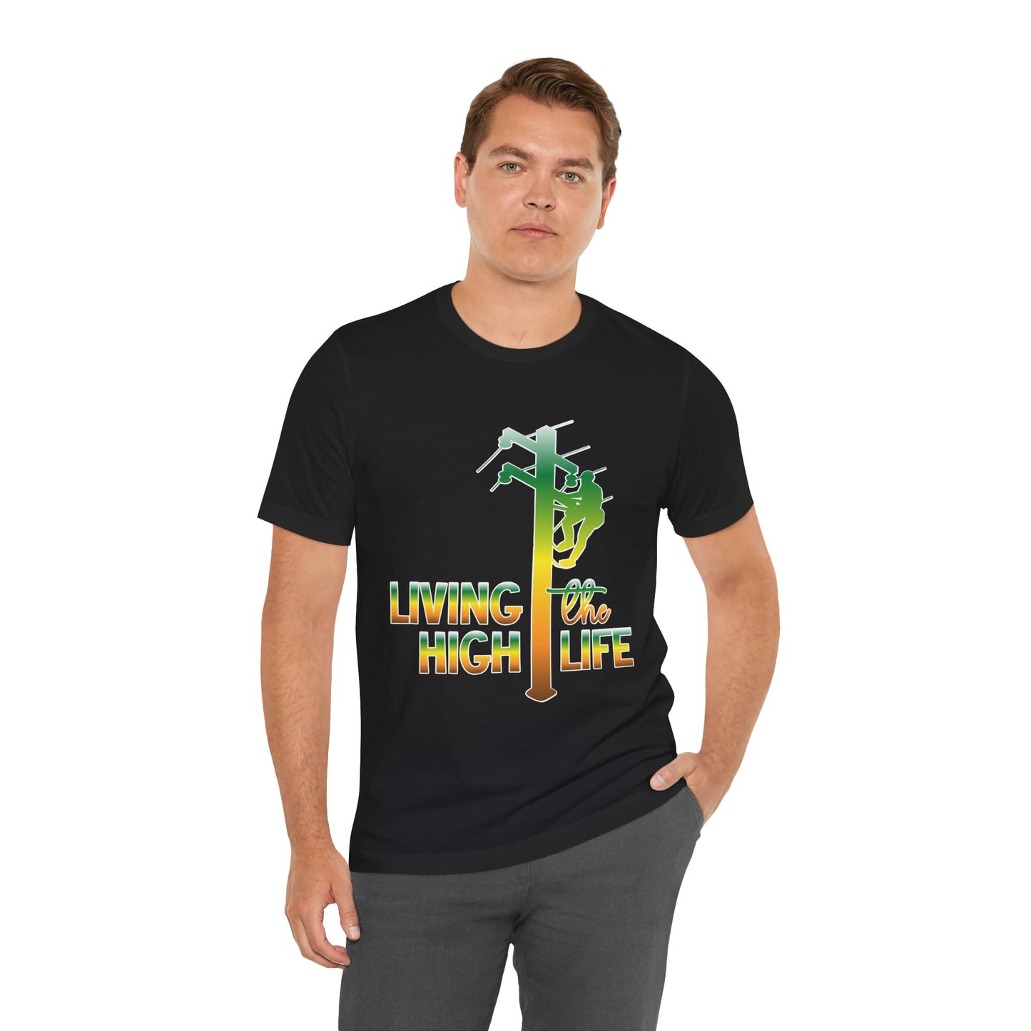 Lineman T-shirt - living the high life - gradient