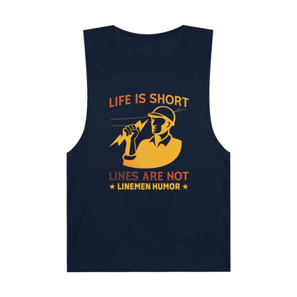 Lineman Tank - Life Is Short Lines Are Not-sky 24