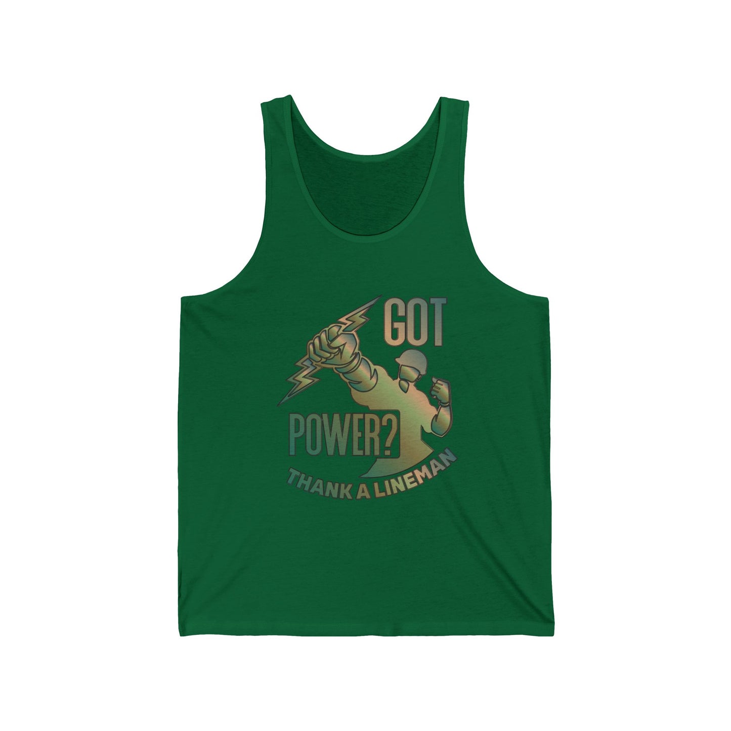 Lineman Tank - Got Power Thank A Lineman - copper patina