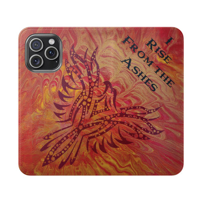 Faux Leather Wallet Phone Case - iPhone & Galaxy - I Rise From the Ashes