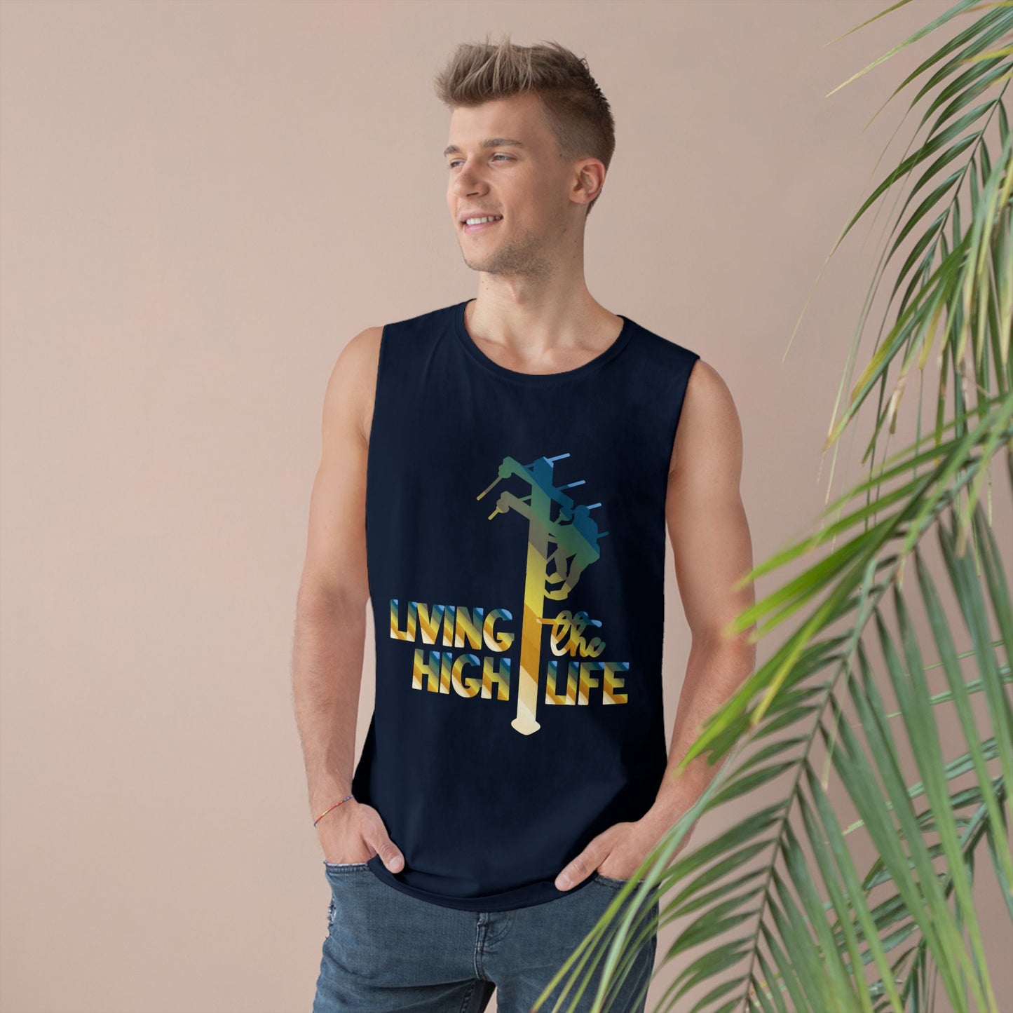 Lineman Tank - living the high life - colored chrome