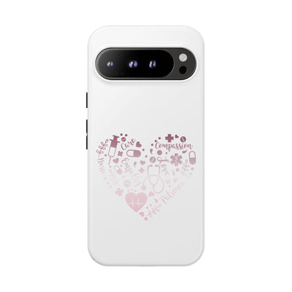 Google Pixel Tough Case - Monogram Heart 1 - White