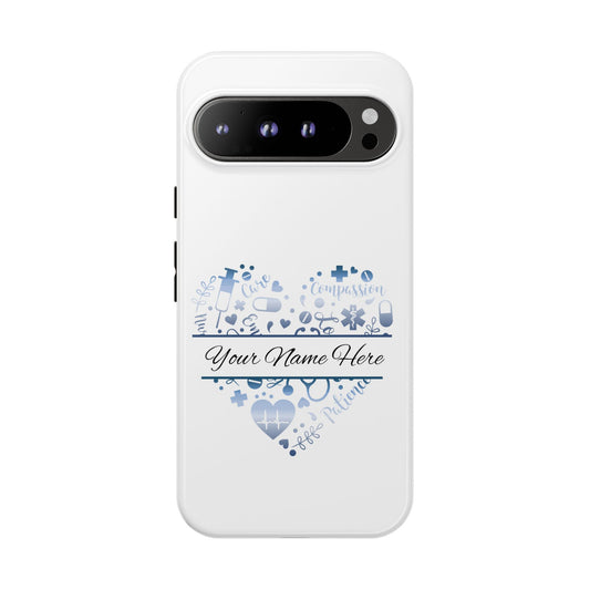 Google Pixel Tough Case - Monogram Heart - White