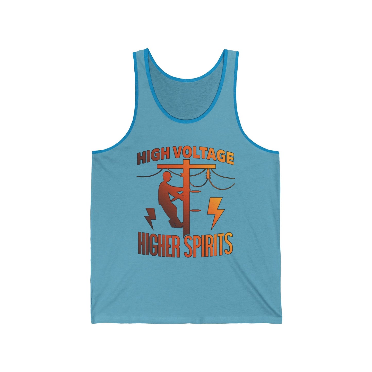 Lineman Tank - High Voltage Higher Spirits-sky 24