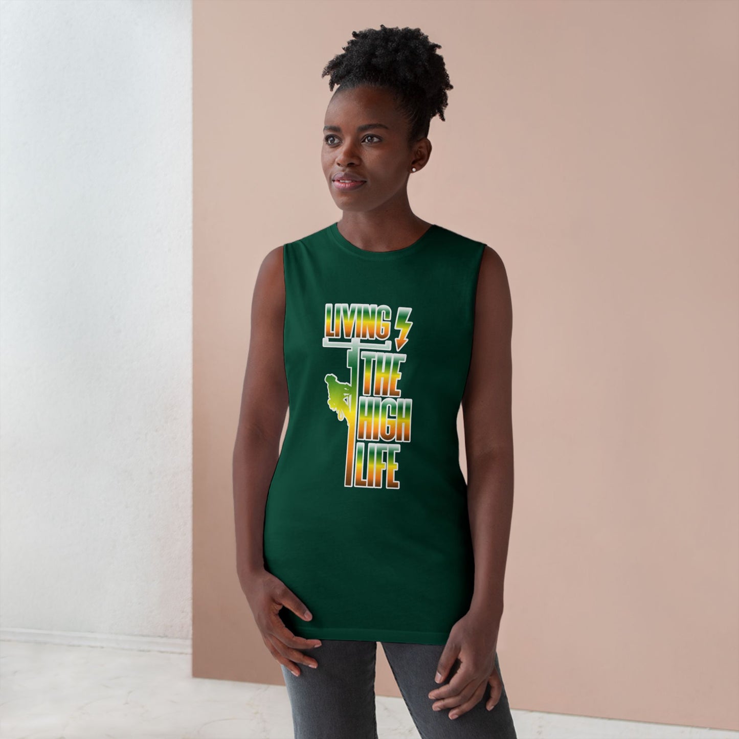 Lineman Tank - Living The High Life-gradient
