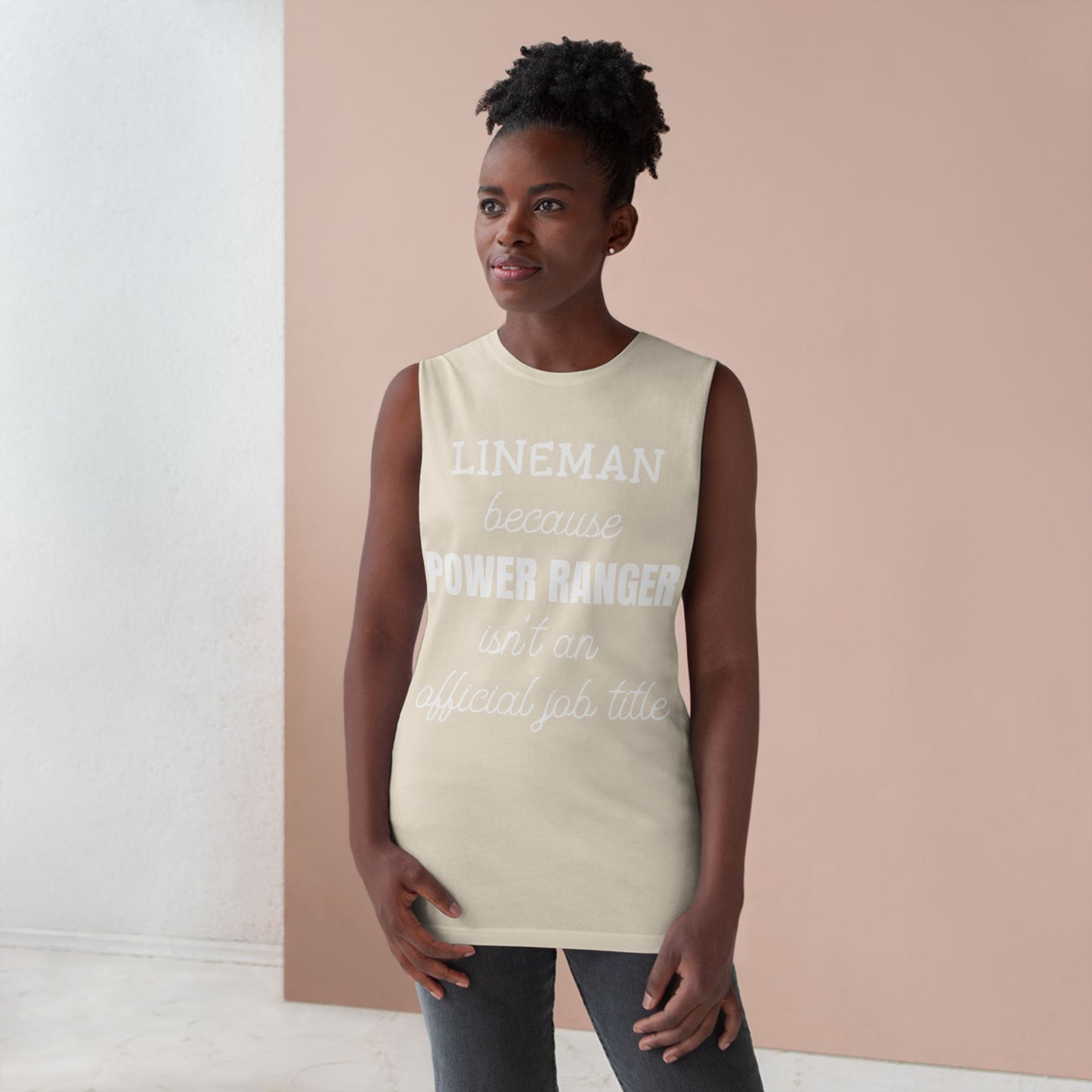 Lineman Tank - Power Ranger job title white