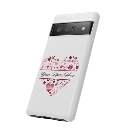 Google Pixel Tough Case - Monogram Heart - White
