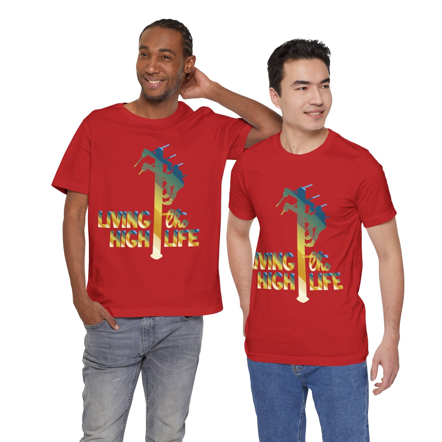 Lineman T-shirt - living the high life - colored chrome