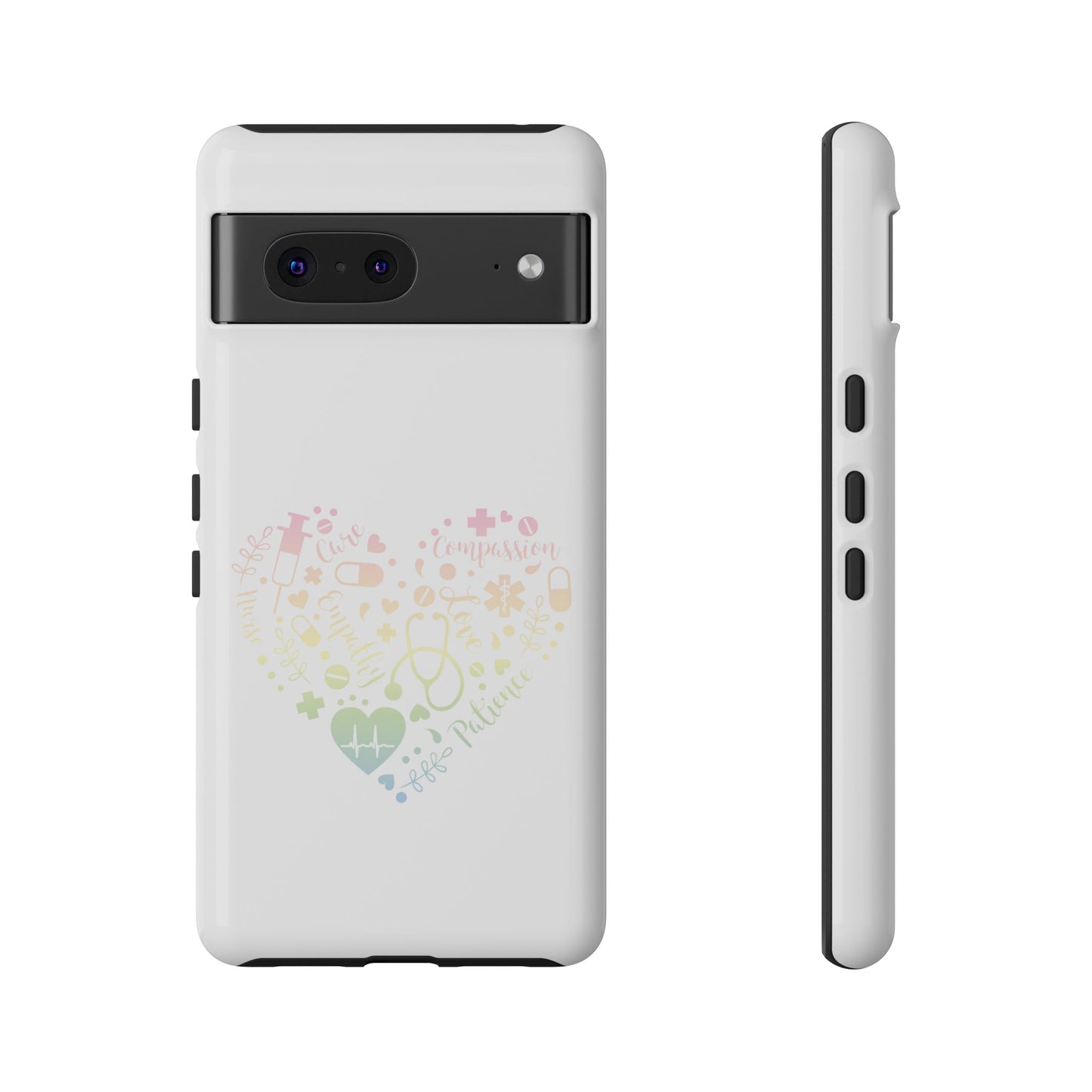 Google Pixel Tough Case - Monogram Heart 1 - White