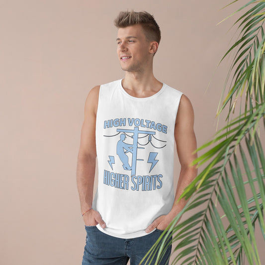 Lineman Tank - High Voltage Higher Spirits-colored chrome