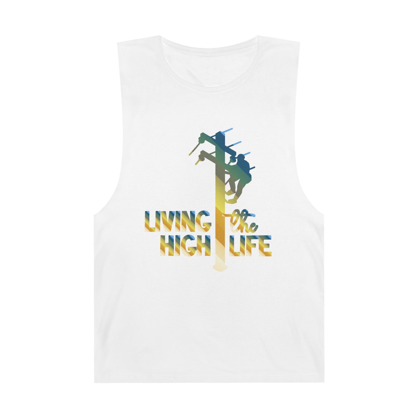 Lineman Tank - living the high life - colored chrome