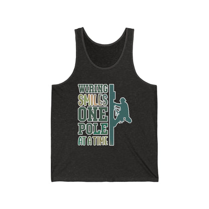 Lineman T-shirt - Wiring Smiles One Pole At A Time-copper patina