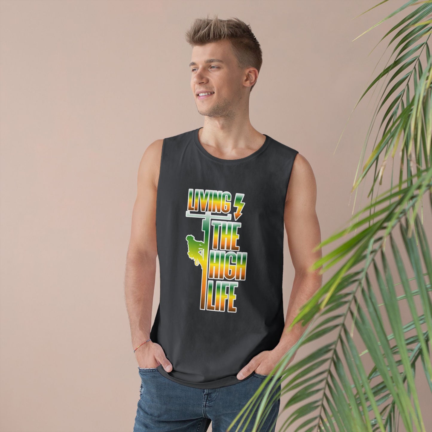 Lineman Tank - Living The High Life-gradient