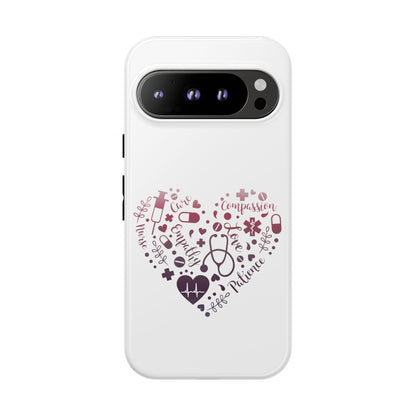 Google Pixel Tough Case - Monogram Heart 1 - White