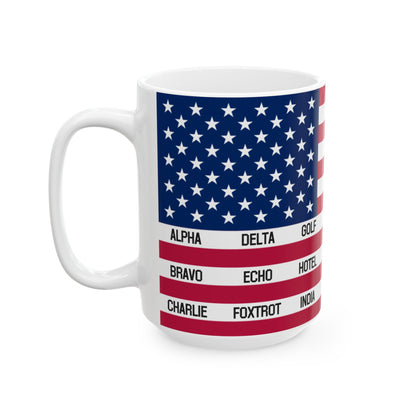 Phonetic Flag Ceramic Mug, (11oz, 15oz)