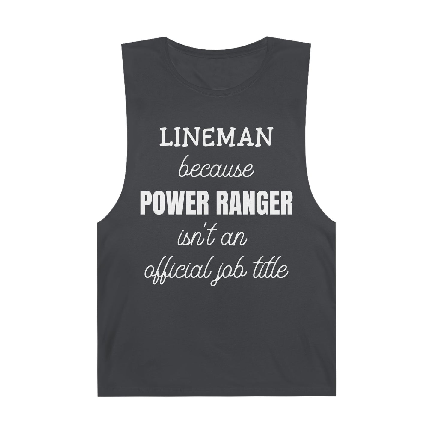 Lineman Tank - Power Ranger job title white