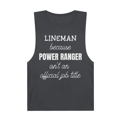 Lineman Tank - Power Ranger job title white