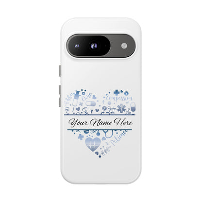 Google Pixel Tough Case - Monogram Heart - White
