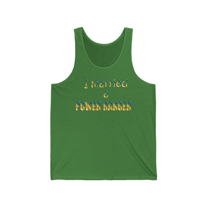 Lineman T-shirt - Married a Power Ranger colored chrome