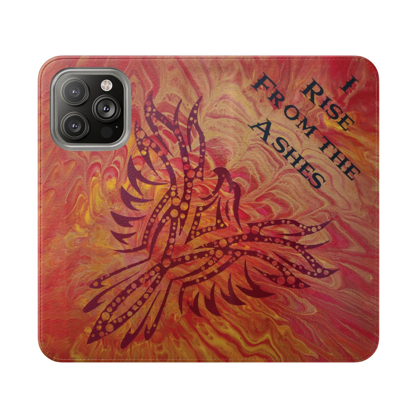 Faux Leather Wallet Phone Case - iPhone & Galaxy - I Rise From the Ashes