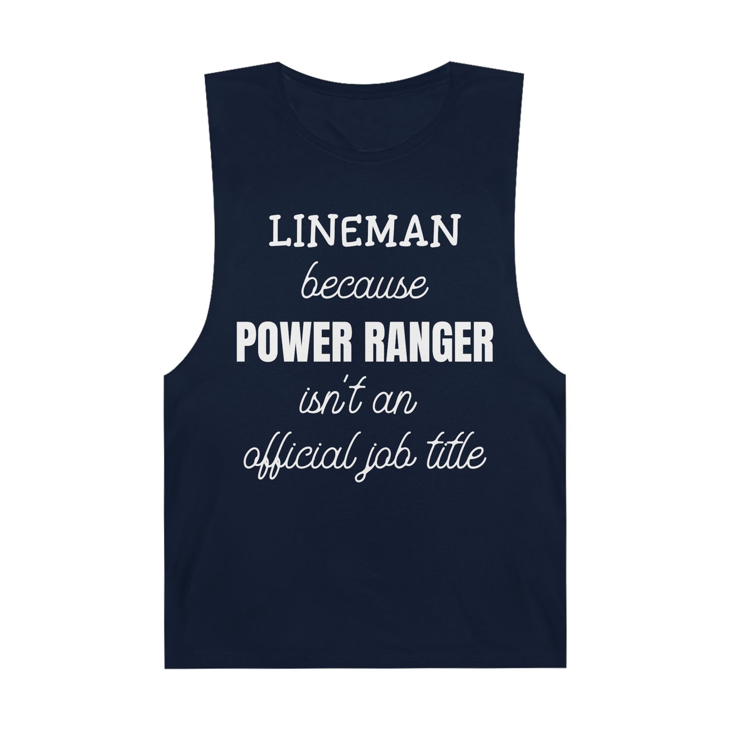 Lineman Tank - Power Ranger job title white