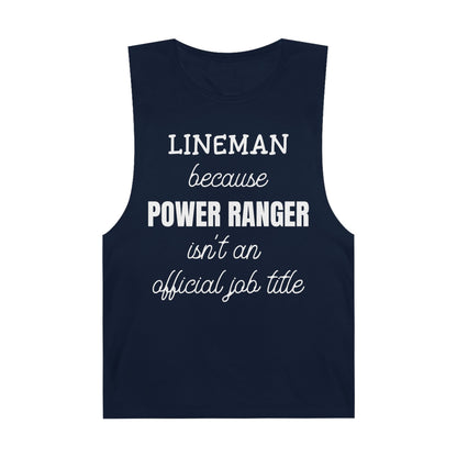 Lineman Tank - Power Ranger job title white