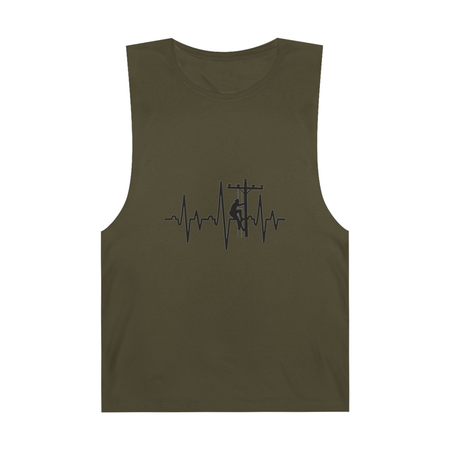 Lineman Tank - Lineman Heartbeat - white offset