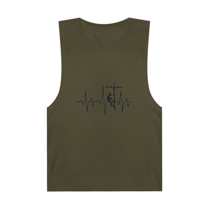 Lineman Tank - Lineman Heartbeat - white offset