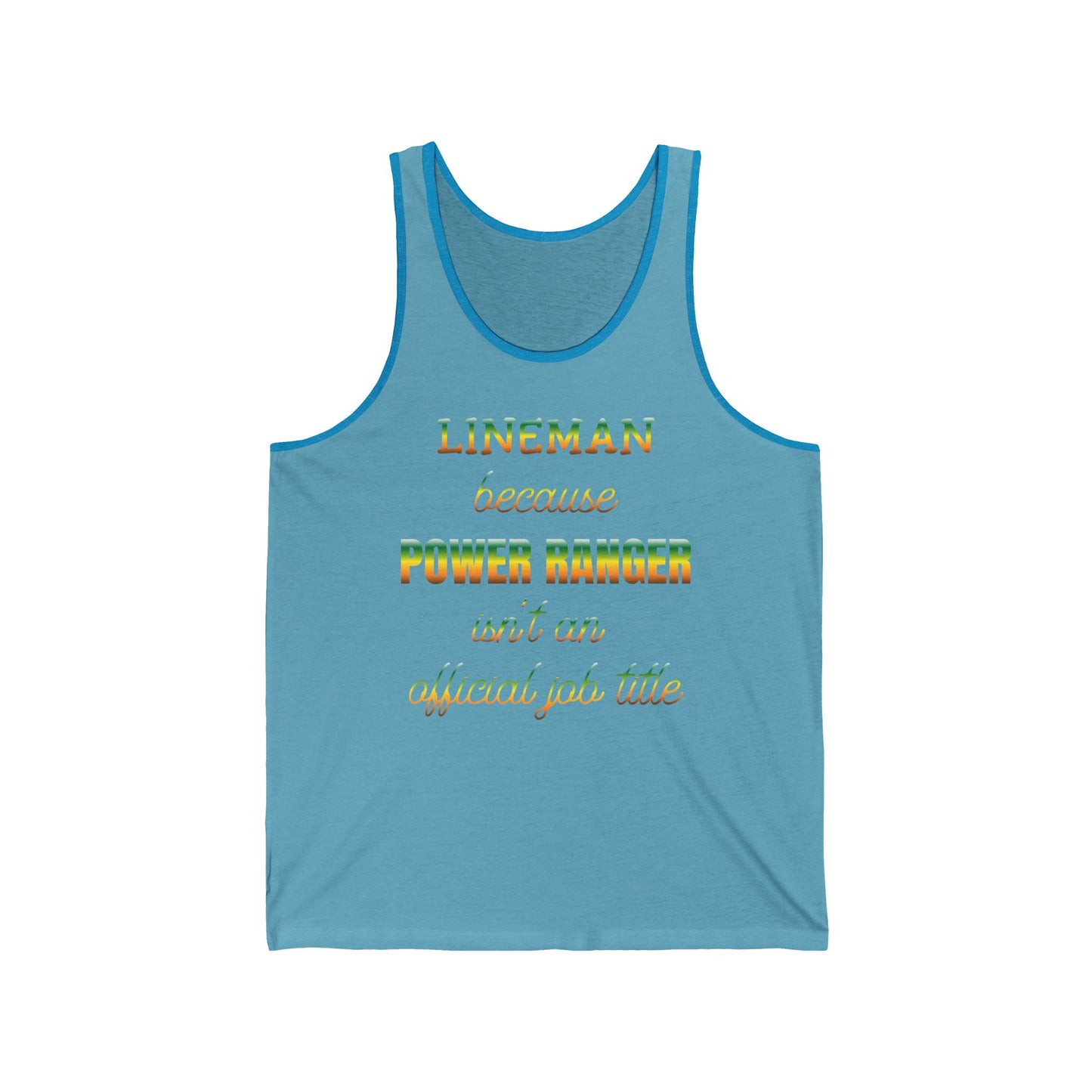 Lineman Tank - Power Ranger job title gradient
