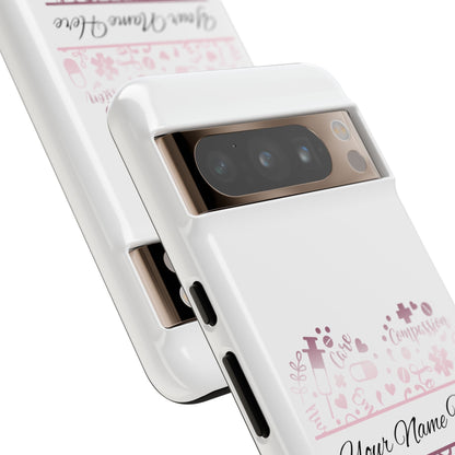Google Pixel Tough Case - Monogram Heart - White
