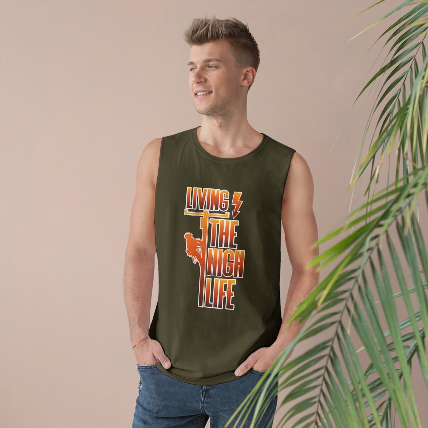 Lineman Tank - Living The High Life-sky 24