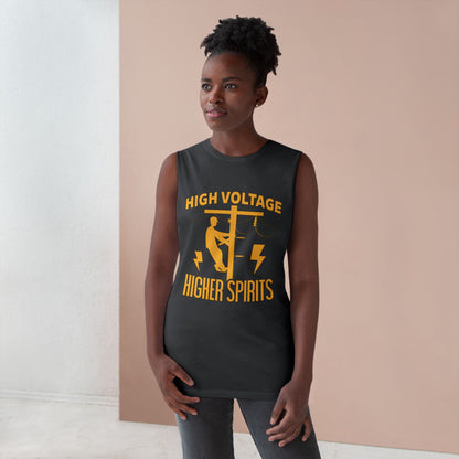 Lineman Tank - High Voltage Higher Spirits-sky 24