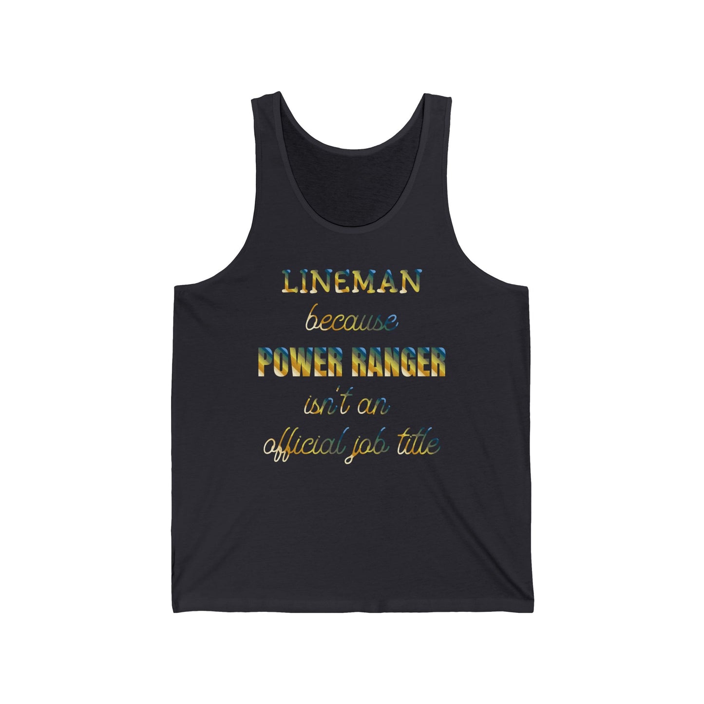 Lineman T-shirt - Power Ranger job title colored chrome
