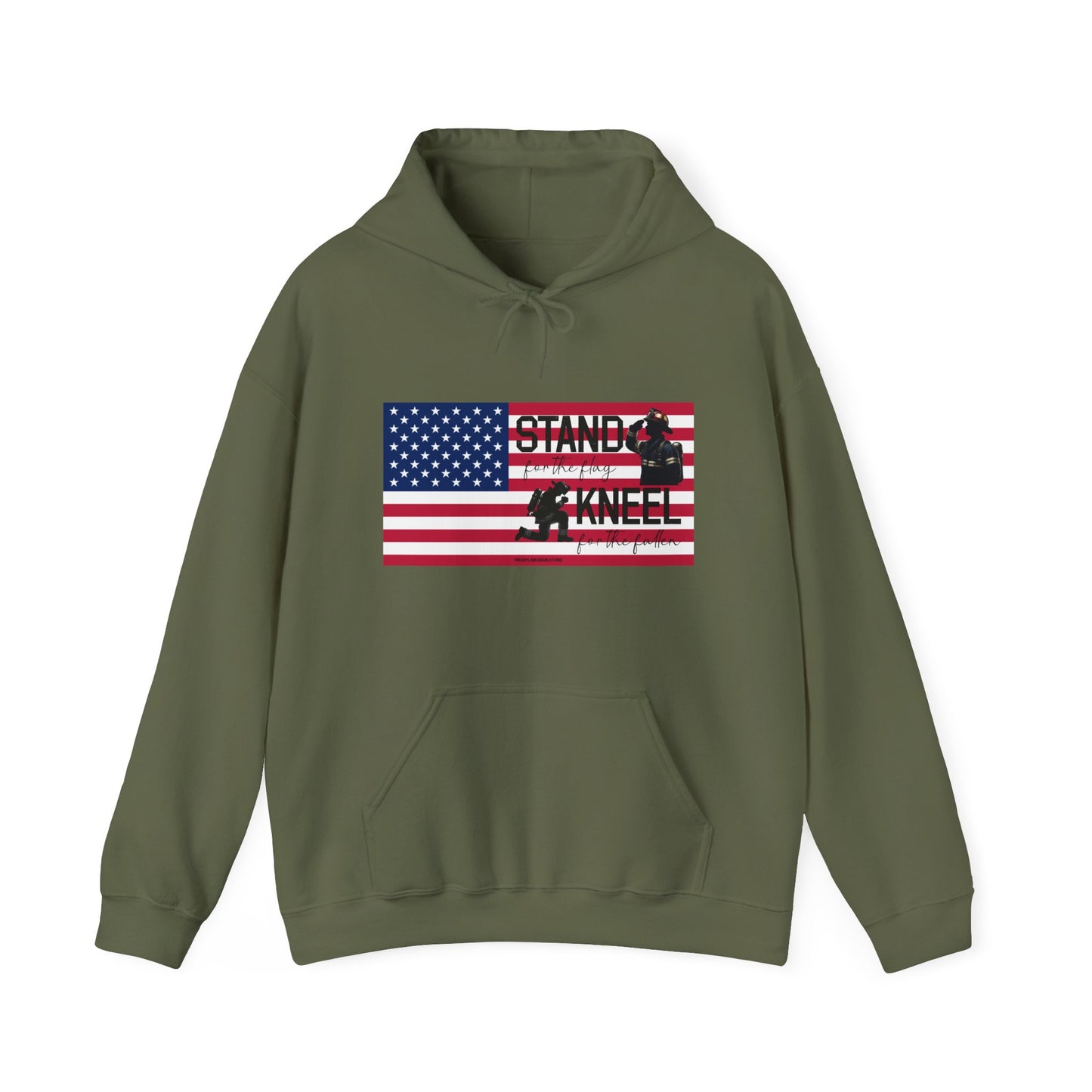 Gildan Stand for the Flag, Kneel for the Fallen Hoodie - fire fighter