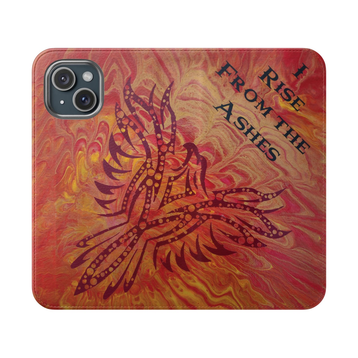 Faux Leather Wallet Phone Case - iPhone & Galaxy - I Rise From the Ashes